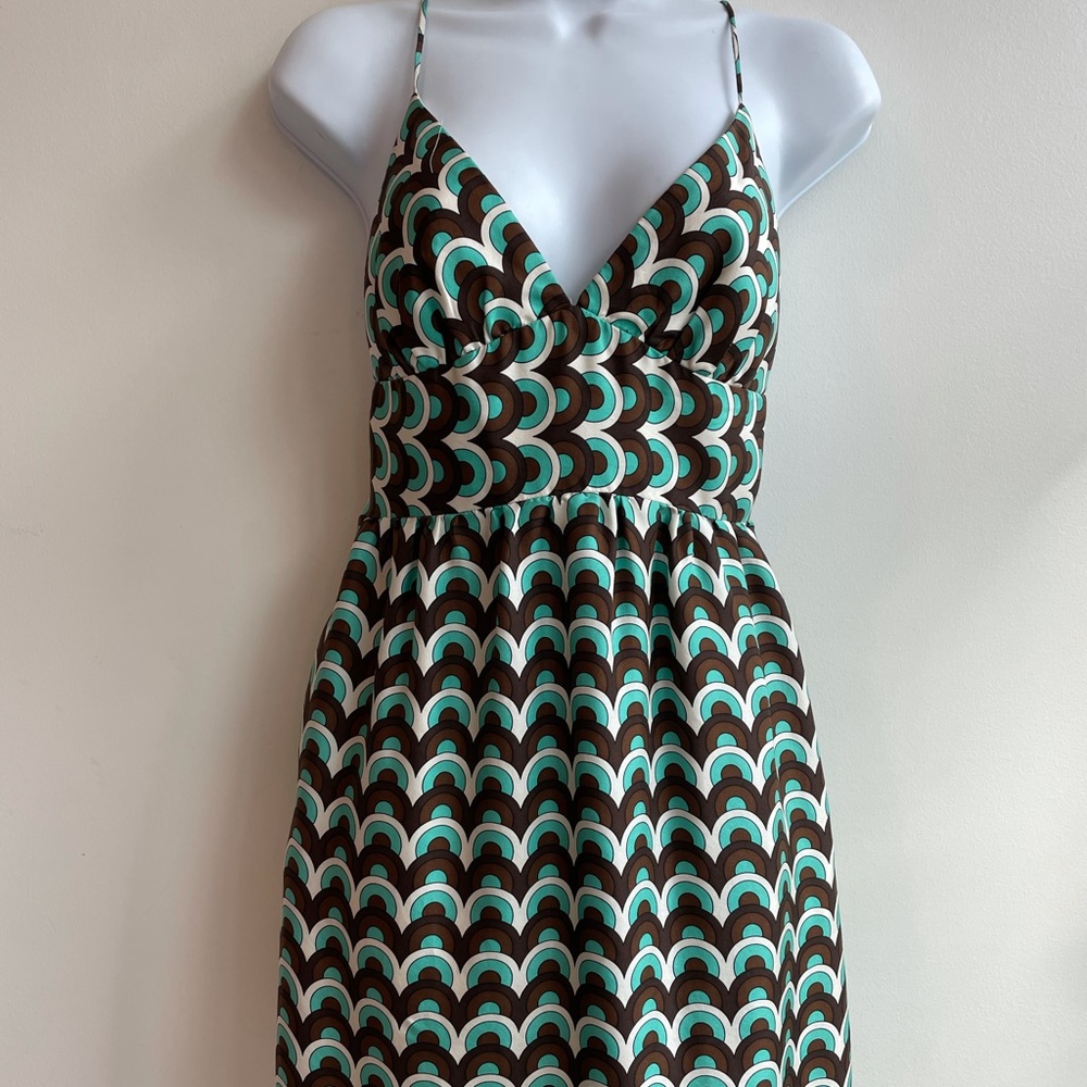 Milly brown and turquoise dress